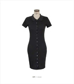 South Korea 2023 New Spring/Summer Dress Small Sexy Slim Fit Temperament Tight Short Sleeve Slim Wrap Hip Short Dress IDEI