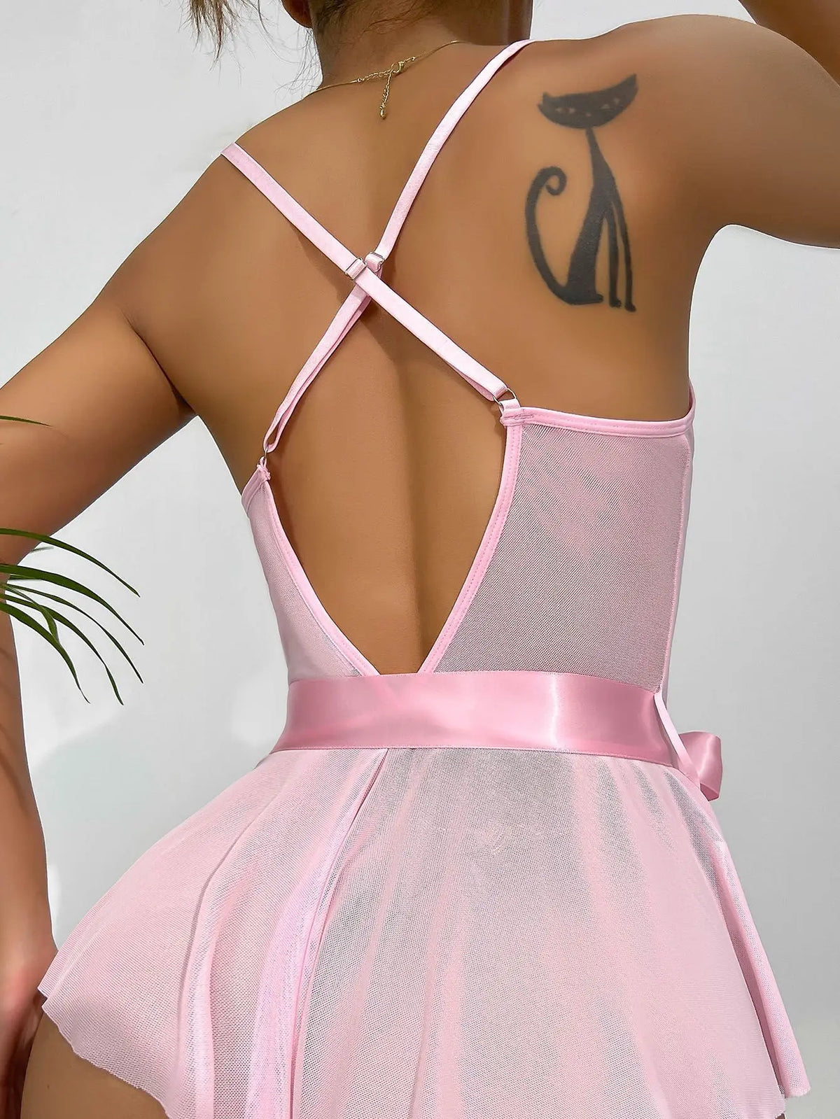 Women's Hollow See Through Bodysuits Slim Fit Erotic Sheer Lace Jumpsuit Bodysuit Sexy Fashion Pajamas One-Piece Suit
