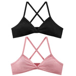 2Pcs/Set Women Ribbed Knit Triangle Bralette Wireless Bra Sexy Lingerie Soft Comfort Underwear Ladies Bra No Pads S-L