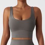 Comfort SkinFriendly Sports Bra With Chest Pad Tank Top Women Gym Fitness Running Yoga Bra Stretch Pull Up Vest Underwear Women
