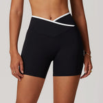 Women Gym Shorts Fitness Sports Biker Shorts V Waist Band Yoga Shorts Workout Tights Scrunch Butt Seamless Leggings Woman Pants