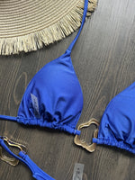 New Sexy Bikini Solid Color Lace-up Split Two-piece Swimsuit for Women