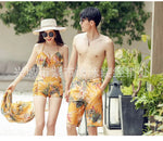 Swimsuit Fashionable Sweet Couple Swimsuit Bikini Three Piece Men's Beach Shorts