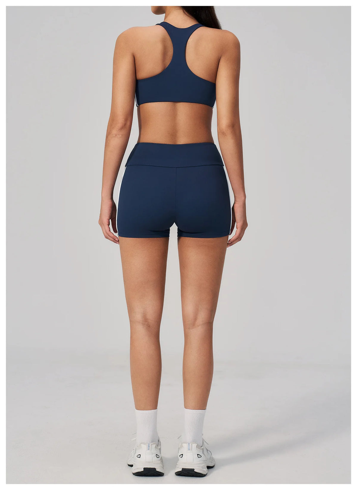 Quick Drying Shaved Tight Yoga Suit for Women Color Contrast Slim Sports Bra High Waist Shorts Running Fitness Suits Tracksuit