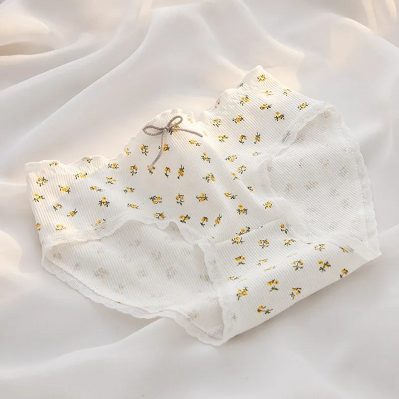 5Pcs/Set Cotton Briefs Cute Strawberry Women's Panties Breathable Female Soft Lingerie Girls Fashion Floral Underwear