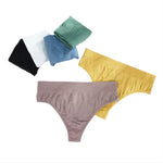Breathable Cotton Lady thong Solid Color Women's T-back Sexy Elastic waistband T-Pants Seamless G-String Cotton Crotch Knickers