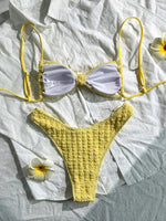 3D Flower Wrinkled Crinkled Bikini 2026 Women Bikinis Female Brazilian Swimwear Two pieces Swimsuit Bikini Set Bathing Suit Swim