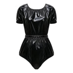 Womens Waterproof Diaper Cover Jumpsuit Buttoned Crotch Short Sleeve Elastic Waist Leakproof Adaptive Bodysuit Swimwear Swimsuit