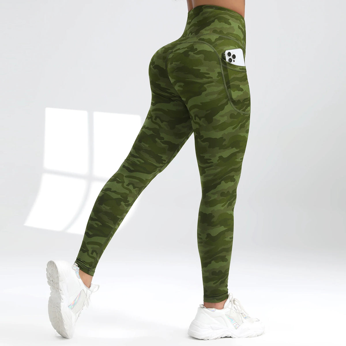 Camouflage Leggings With Pockets for Women Tummy Control High Waisted Workout Yoga Pants Fitness Tights Casual Wear