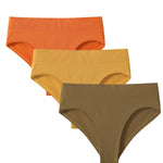 3Pcs/Set High Rise Briefs Women Classic Panties Female Underpants Solid Color Panty Plus Size Underwear Sexy Lingerie S-3XL
