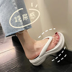 Thick Sole Wedges Flip Flops For Women 2025 Summer ClipPlatform Sandals Woman Non-slip Beach Slippers Girls Outdoor Slides