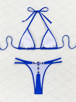 DEKA New Sexy One-shoulder Bikini Female Thong Swimsuit Women Diamond Swimwear Two-pieces Bikini Set Bather Bathing Suit Swim