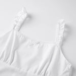 Women Solid Color Lace Trim Cami Tops Slim Flying Sleeve Square Neck Open Back Crop Tops Trendy Summer Streetwear