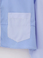 Foridol Stripes Crop Top+shirt 2 Pcs Outfits Women Casual Summer Autumn Casual Set Blue Matching Set Shorts Set Female Suit