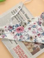 Bestselling Women's Underwear Bras Floral Prints Adjustable Straps Shapewear Thin Underwear Comfortable B2058