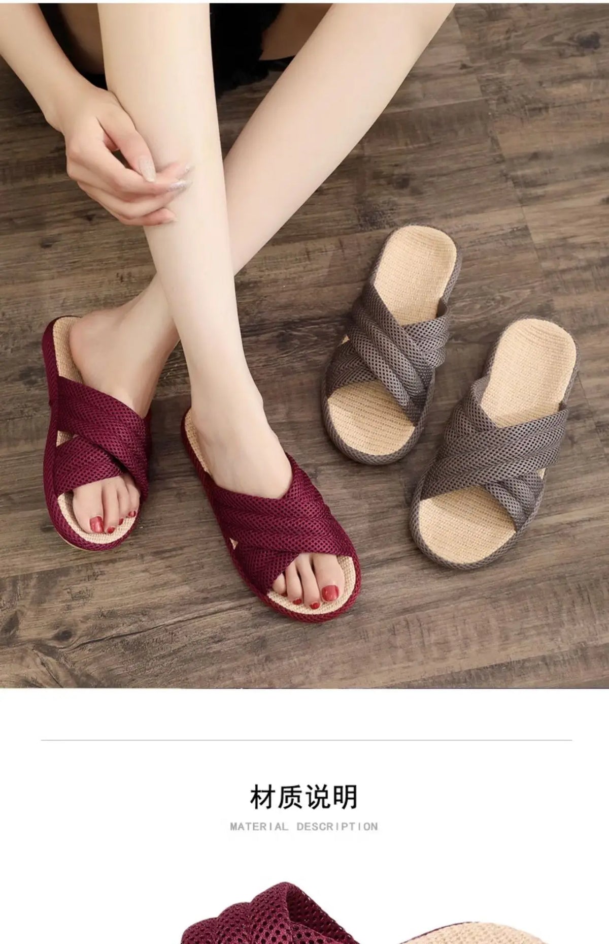 Breathable Cotton Linen Slippers For Women Men Spring Summer House Shoes Anti-slip Solid Color Couples Home Floor Slides