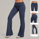 Women's Seamless Yoga Pants Sports Fitness Training High-Waist Hips-Lifting Flare Leggings Workout Gym Running Slim Fit Pants