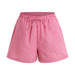2026 New Women Plaid Lounge Shorts Cute Summer Y2k Casual Pajama Bottoms Drawstring Gingham Shorts Casual Summer Beach Pants
