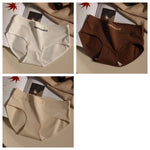 3Pcs/Set Women Soft Cotton Panties Mid Waist Briefs in Warm Tan Minimalist Intimates Breathable Stretch Underwear Size M-2XL