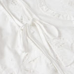 Foridol Heart Embroidery White Cotton Women Blouse Bowknot Spring Summer Lantern Sleeve Casual Shirt V Neck Loose Chic Blusa