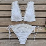 New Halter Bikini High Leg Swimsuit Swimwear Women Deep Back Two-Piece Separates Bikini Sets Strappy Bathing Suits
