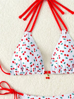 Strawberry Designer Bikini Women White Contrast Bikin Micro Swimsuit Two Pieces Bikini Set Brazilian Bathing Suit Thong Swimwear