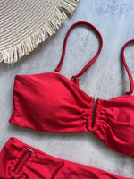 Shiny Sparkling U Shaped Female Swimsuit High Waist Bikini Women Swimwear Two-pieces Bikini Set Pool Bathing Suit Swim Beachwear
