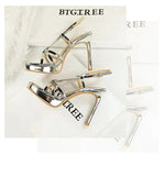 BIGTREE Classic Black Ankle Strap Stiletto Heels Round Toe Open Toe High Heels Women's Versatile Dress Shoesfor All Occasions