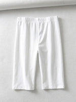 sexy women cotton high waist elastic pure color slim Knee-Length biker shorts female