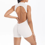 Women's Seamless Yoga Jumpsuits Sports Fitness Zipper Open Beauty Back Hip-lifting One-Piece Running Training Workout Bodysuits