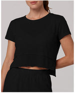 Quick Drying Pink Black Yoga T Shirts Women Short Sleeve O Neck Loose Fitness Tops Outdoor Lightweight Ruffles Short T-shirts