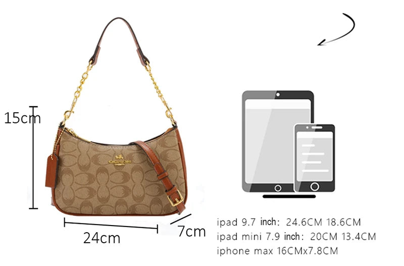 Women's Chain Bags Pvc Geometric Print Handbag Shoulder Crossbody Bag Women's Underarm Bag Suitable For Daily Outfit Matching