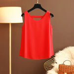 Star with The Same Halter Chiffon Vest Women's Loose Top Summer New Wear Outside with Sleeveless Short Bottom Shirt MOYISU L-5XL