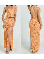 Women Backless Sequined Flower Summer Vest Beaded Halter Top Tie-up Sleeveless Camis Tops for Club Party
