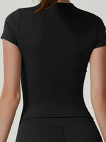 Women Yoga Tops Breathable Stretch Sports Shirt Slim Fit Workout Gym Running Fitness Athletic Blouse
