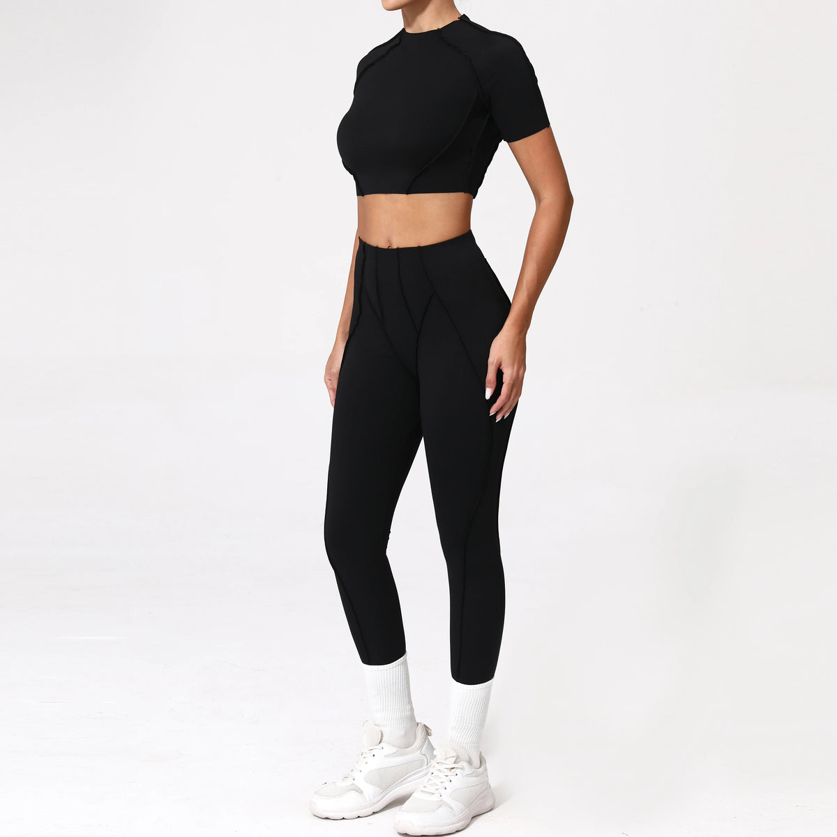 2PCS Yoga Suit Sports Set Women Quick-Drying Gym Set Women Tracksuit Running Workout Long Sleeve Sports Shirt Yoga Clothing