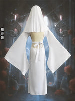 Sexy Ghost Costume for Women, White Gothic Dress, Ghost Cosplay Outfit, Halloween Party Dress, Elegant Scary Boo Lady Costume
