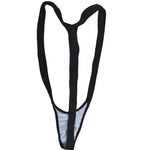 DEKA Mens Glossy Mankini One-Piece Swimsuit Bulge Pouch Thongs V-Shaped Suspender Bodysuit Hollow Out Swimwear Underwear Clubwea