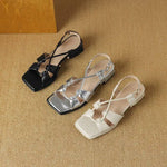 2026Summer New Model Fashion Middle Heeled Women's Sandals Black Buckle Open-toe Comfortable Hollow-out Women's Shoes High 3.5cm