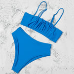 ZTVitality Folds Green Bikinis 2025 New Arrival Sexy Bikini Push Up Straps Padded Bra High Waist Swimsuit Female Swimwear Women