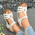 2025 Summer Women Wedge Sandals Lightweight Ankle Buckle Platform Gladiator Sandals Woman Peep Toe Non Slip Beach Sandles 36-43