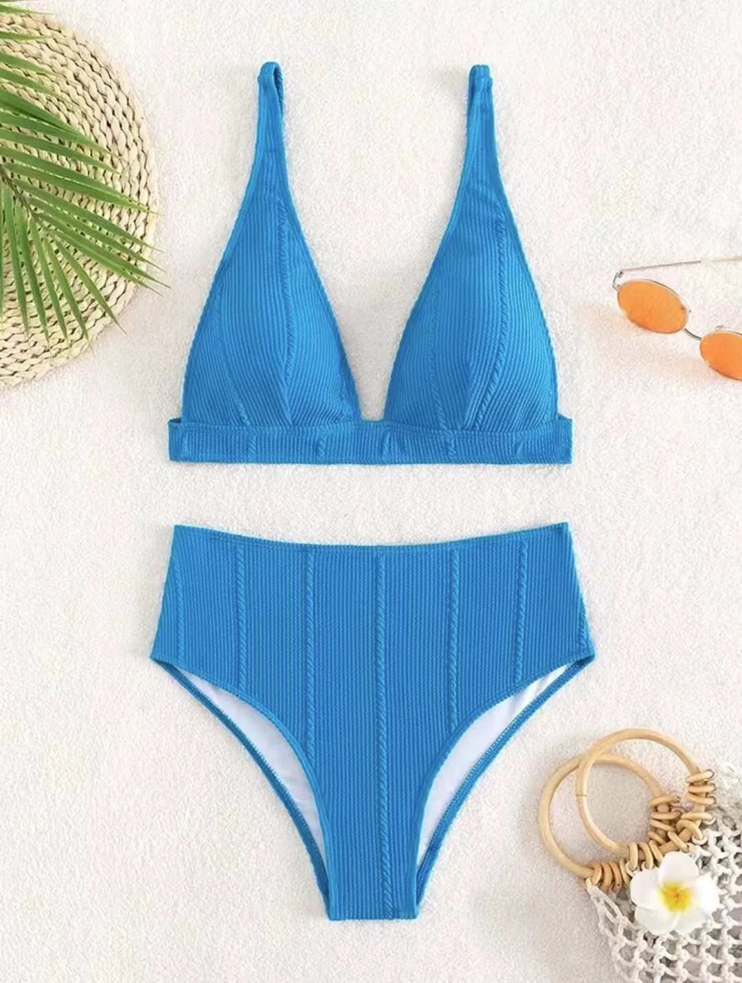 Sexy High Waisted Bikini 2025 Women Swimsuit Two Piece Swimwear Female White Bikinis SetSwim Bathing Suits Brazilian Biquini