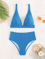Sexy High Waisted Bikini 2025 Women Swimsuit Two Piece Swimwear Female White Bikinis SetSwim Bathing Suits Brazilian Biquini