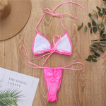 Shiny PU Mini Micro Bikini 2025 Women Swimsuit Female Brazilian Swimwear Two Pieces Bikini Set High Cut Bathing Suit Swim Lady