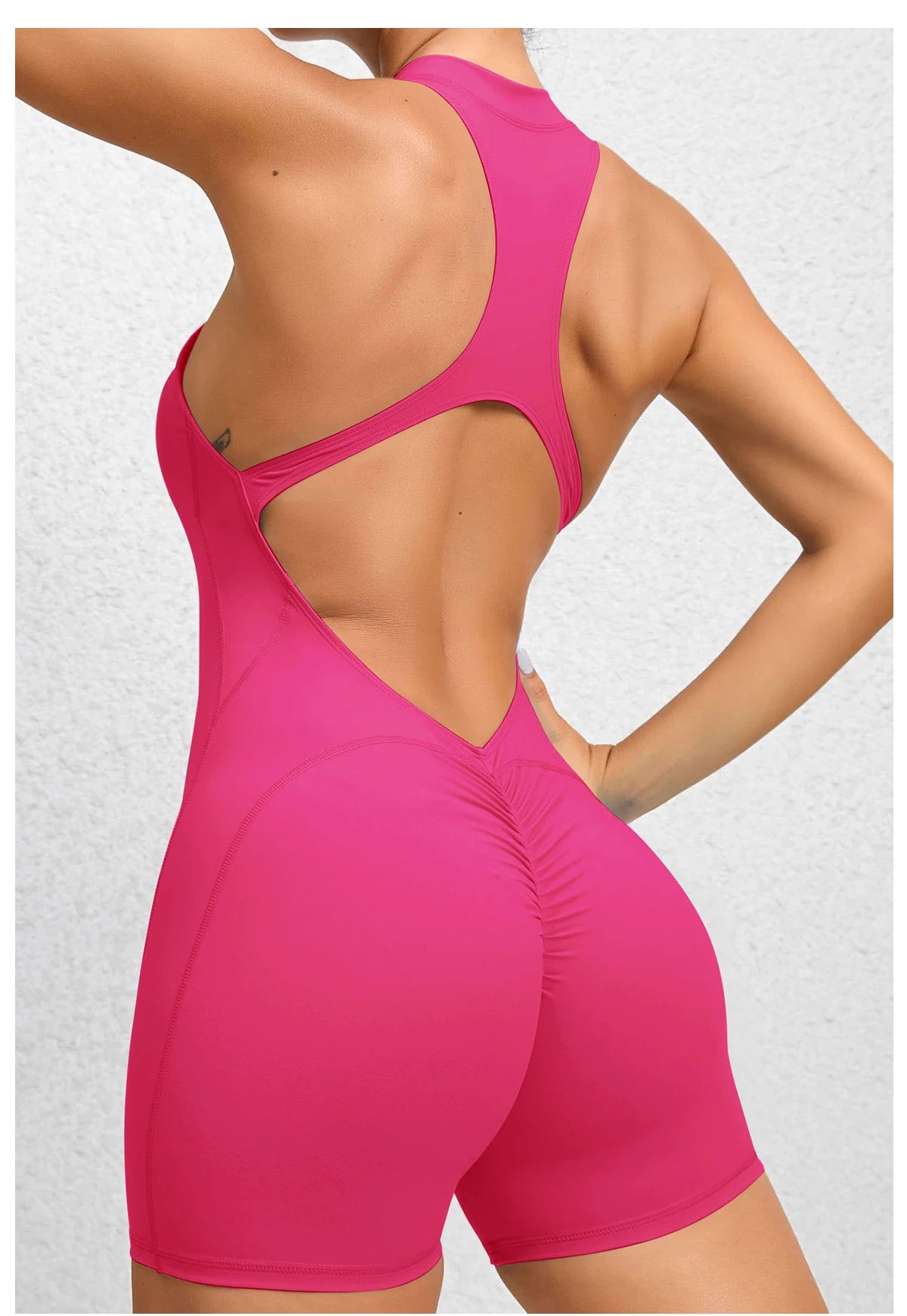 Women Yoga V Backless Jumpsuit Workout Bodysuit Sleeveless Gym Bodycon Sportswear Fitness Yoga Suit One Piece Outfit
