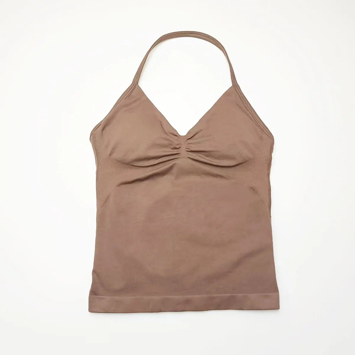 NCLAGEN Gym Longline Strappy Top Women Seamless Yoga Tank With Removable Pads V Neck Workout Clothes Sports Running Fitness Vest