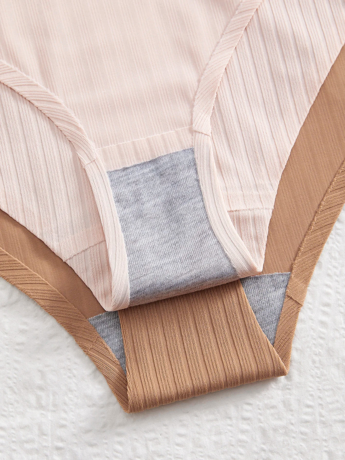 4Pcs Seamless Women Panties Ribbed High Waist Briefs Crotch Breathable Underwear Soft Stretchy Panties for Women