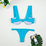 3 Pieces Women's Sexy Bikini Set 2025 New Swimwear Long Dress Cover up Female Beachwear Bathing Suit Summer Swimming Outfit