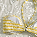 Striped Print String Halter Bandeau Bikinis Sets 2026 Sexy Swimsuit Women Ruched Swimwear Bathing Suit Brazilian Bikini Mujer
