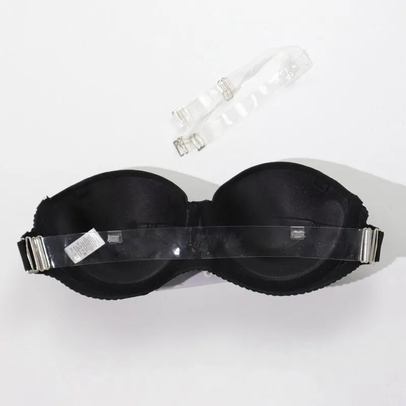 Beauwear Women Invisible Bra Transparent Strap Underwear Push Up Padded Lingerie 70B 75B 80 B Cup Top